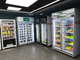 slimme koelkastautomaat met de verkoopgroente van de creditcardlezer, fruit, bevroren vlees