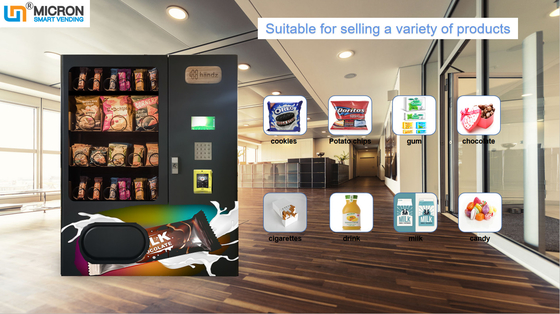 Mini snack- en drankautomaat met slim systeem en touchscreen op kantoor