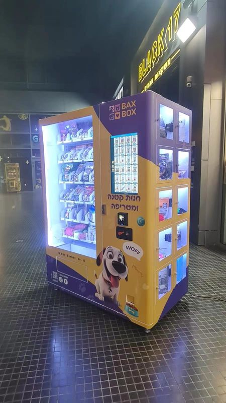 220V glazen deur verkoopmachine voor grote verpakte snacks 400W capaciteit efficiëntie