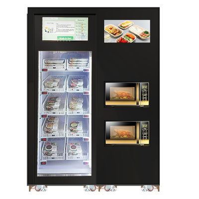 Slimme koelkastmachine met microoven voor warme maaltijden.Snack Drink Salad machine met kaartlezer