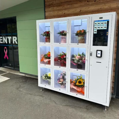 Verscheiden producten in de kassa Vending machine Voor verse bloemen Boeketten Landbouwproducten
