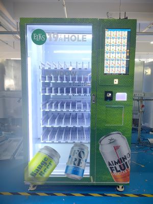Dubbele glazen voorkant snack food vending machine met 21,5 inch touchscreen en 6 verdiepingen * 10 slots capaciteit