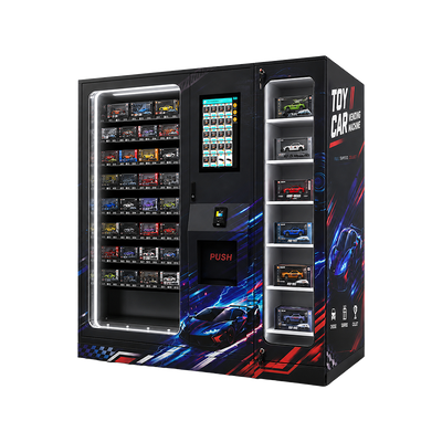 Transparent Display Toy Vending Machine Providing Clear View of Toy Cars and Automated Customer Service