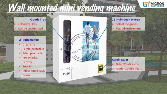 Mini Smart Wall Mount Vending-Machine met Reclamebeheer en Touch screen